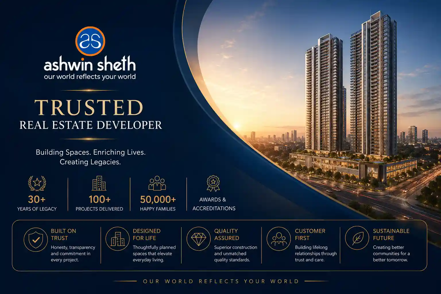 Ashwin Sheth Group official logo for Thane projects