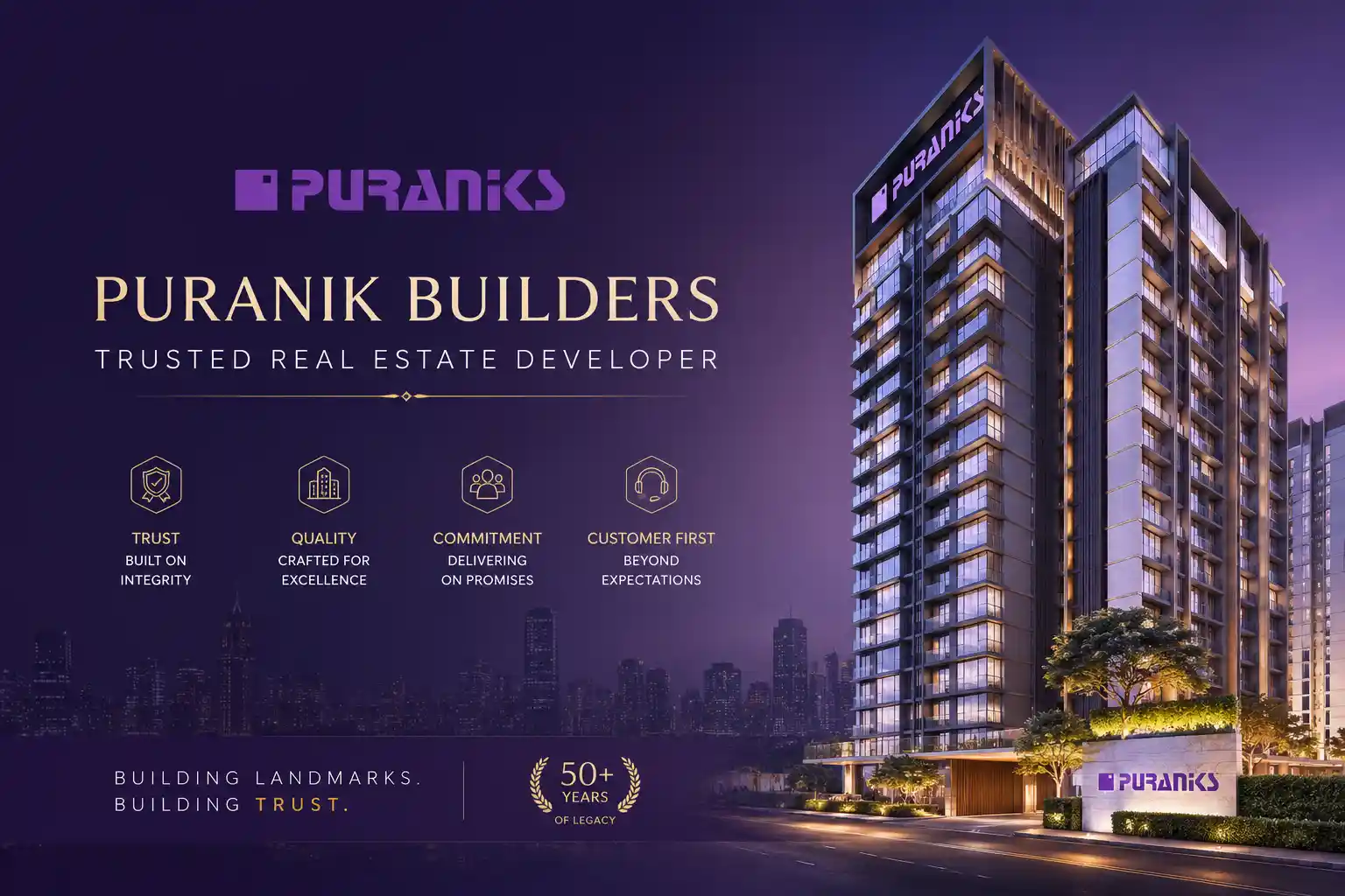 Puranik Builders official logo for Thane projects